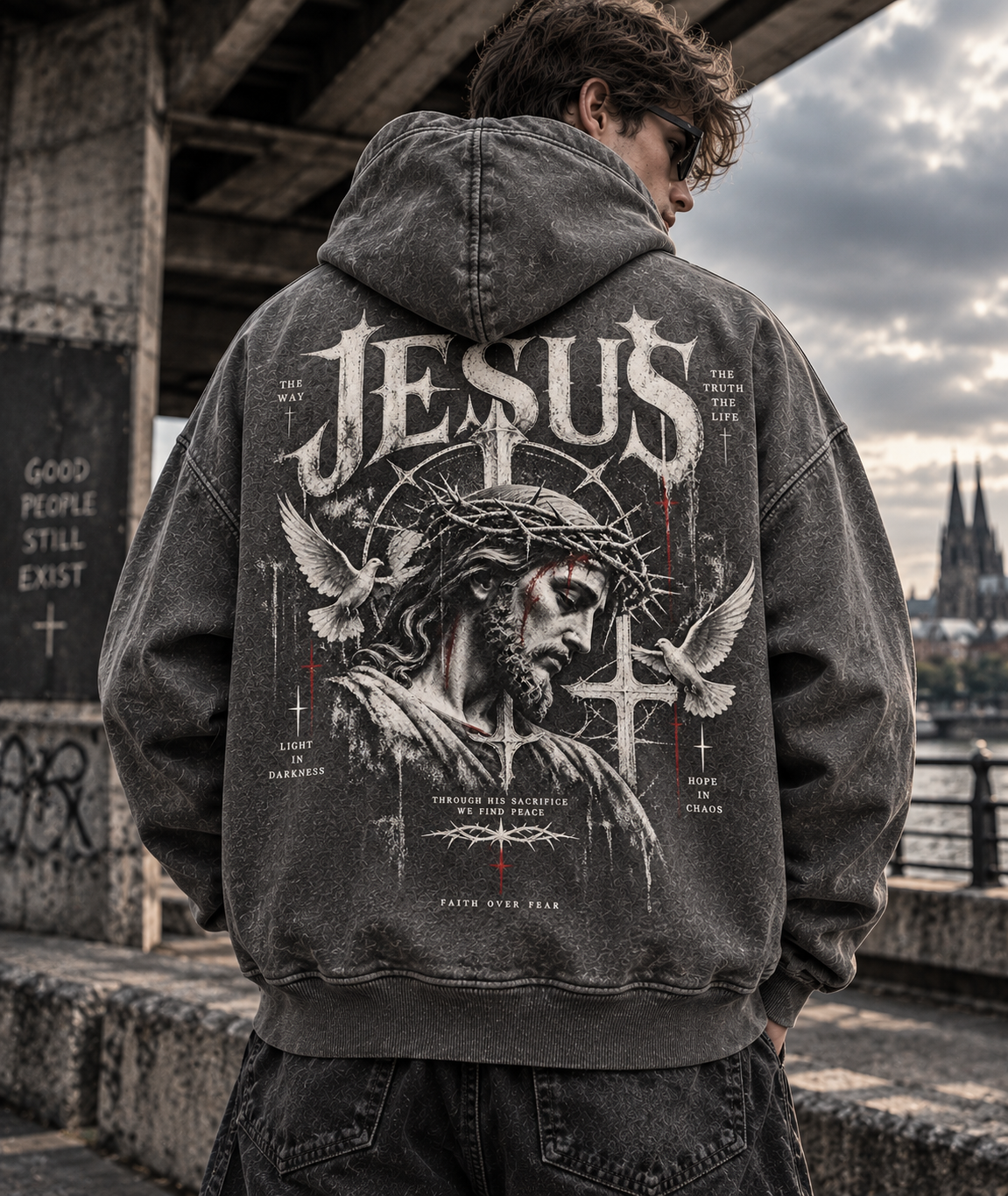 JESUS Faith Over Fear – Vintage Washed Hoodie