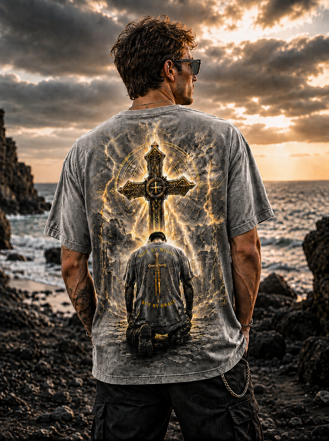 Christian Cross Vintage T-Shirt – Faith Graphic Tee