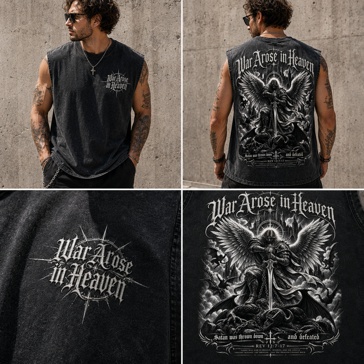 War Arose in Heaven – Gothic Washed Tee