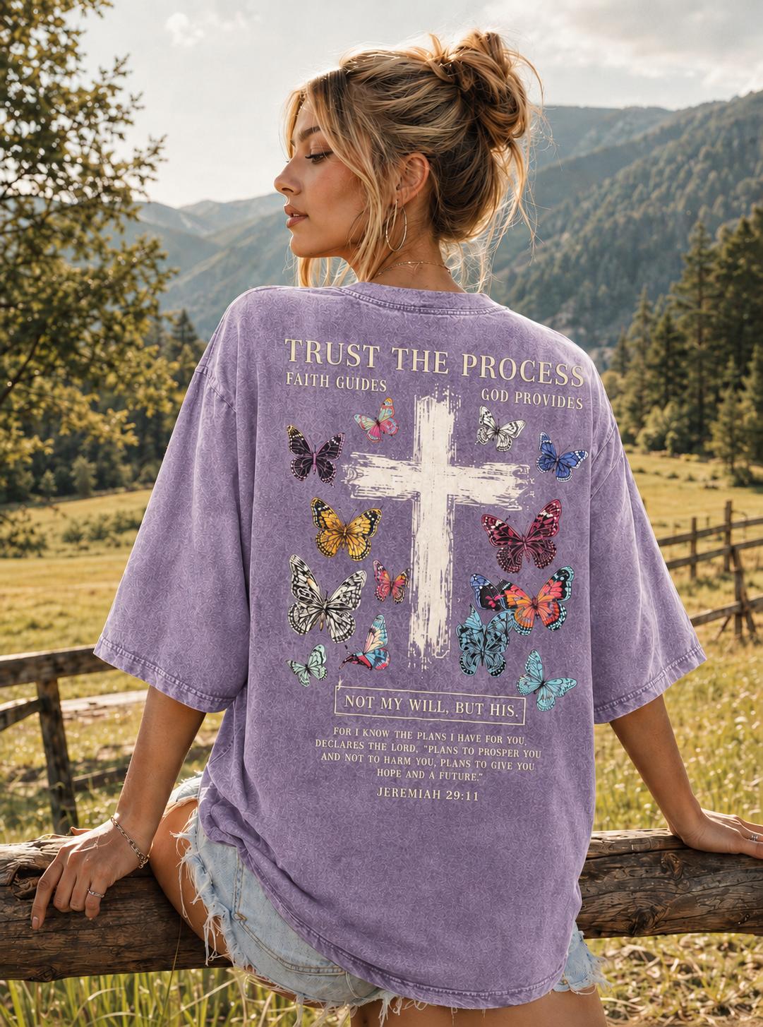 Trust The Process Butterfly Cross Tee