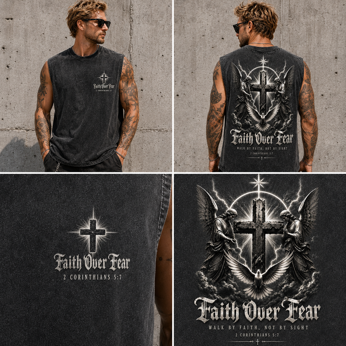 Faith Over Fear Washed Tank Top