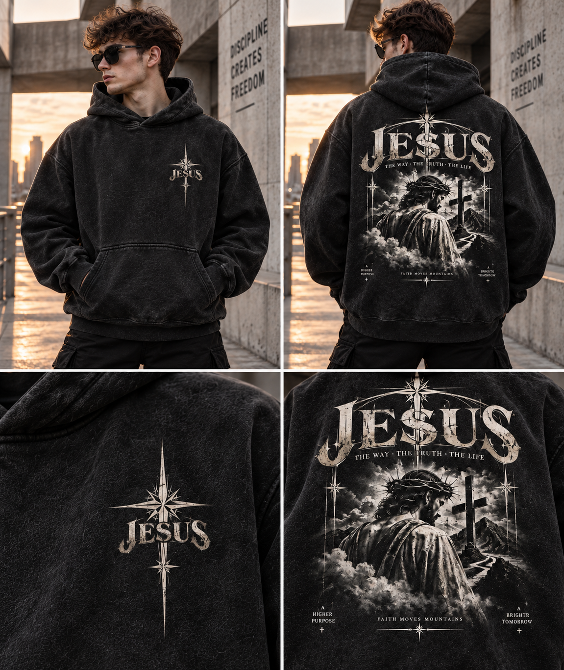 Jesus Faith Vintage Washed Hoodie