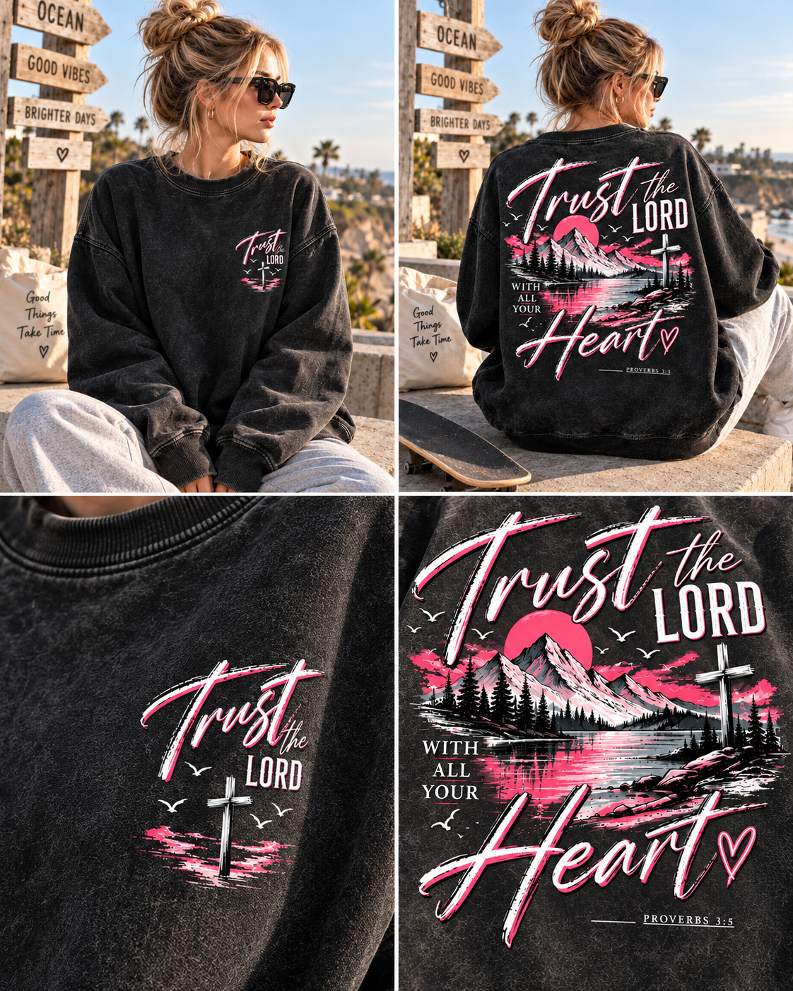 Trust The LORD Heart – Vintage Faith Sweatshirt