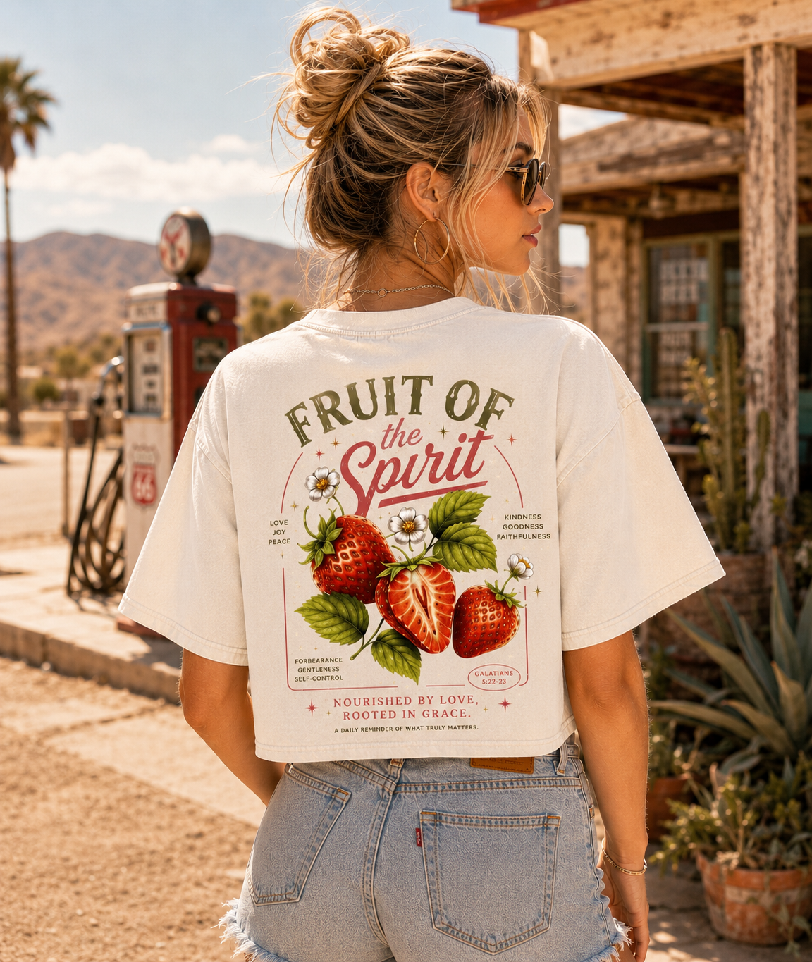 Fruit of the Spirit – Vintage Strawberry Crop Tee