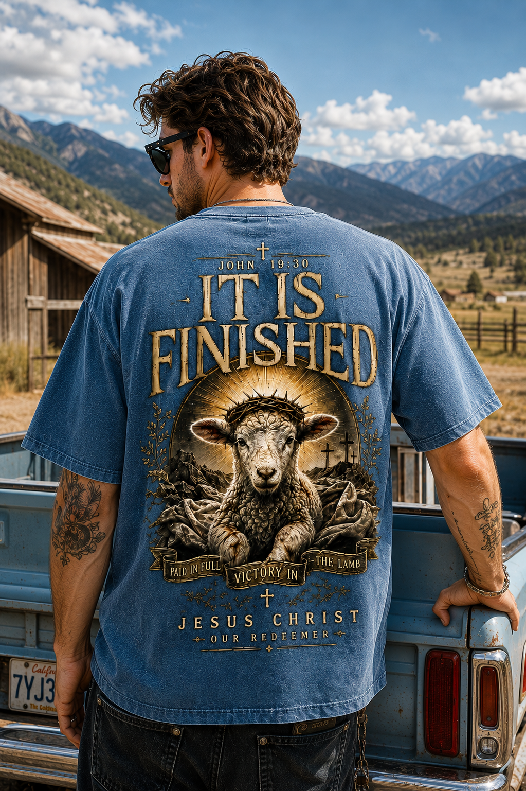 It Is Finished Washed Black Tee