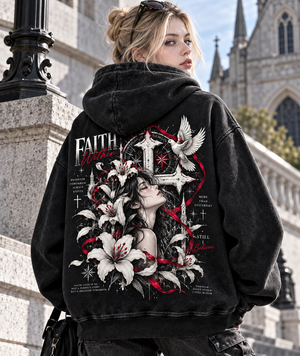 FAITH WITHIN – Vintage Gothic Hoodie