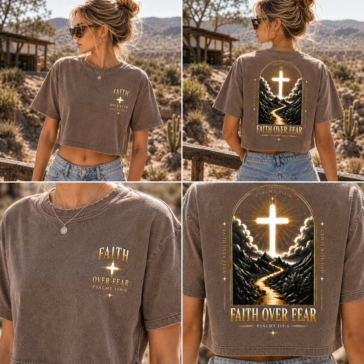 Faith Over Fear – Vintage Faith Crop Top