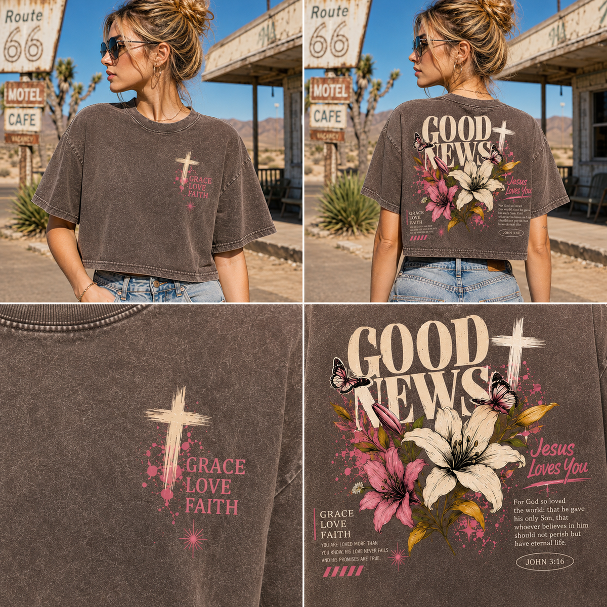 Good News Vintage Crop Top