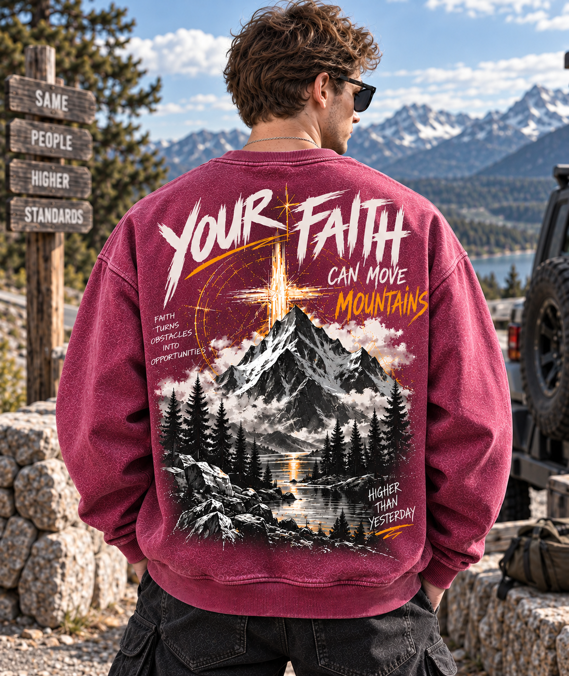 Faith Moves Mountains Vintage Sweatshirt