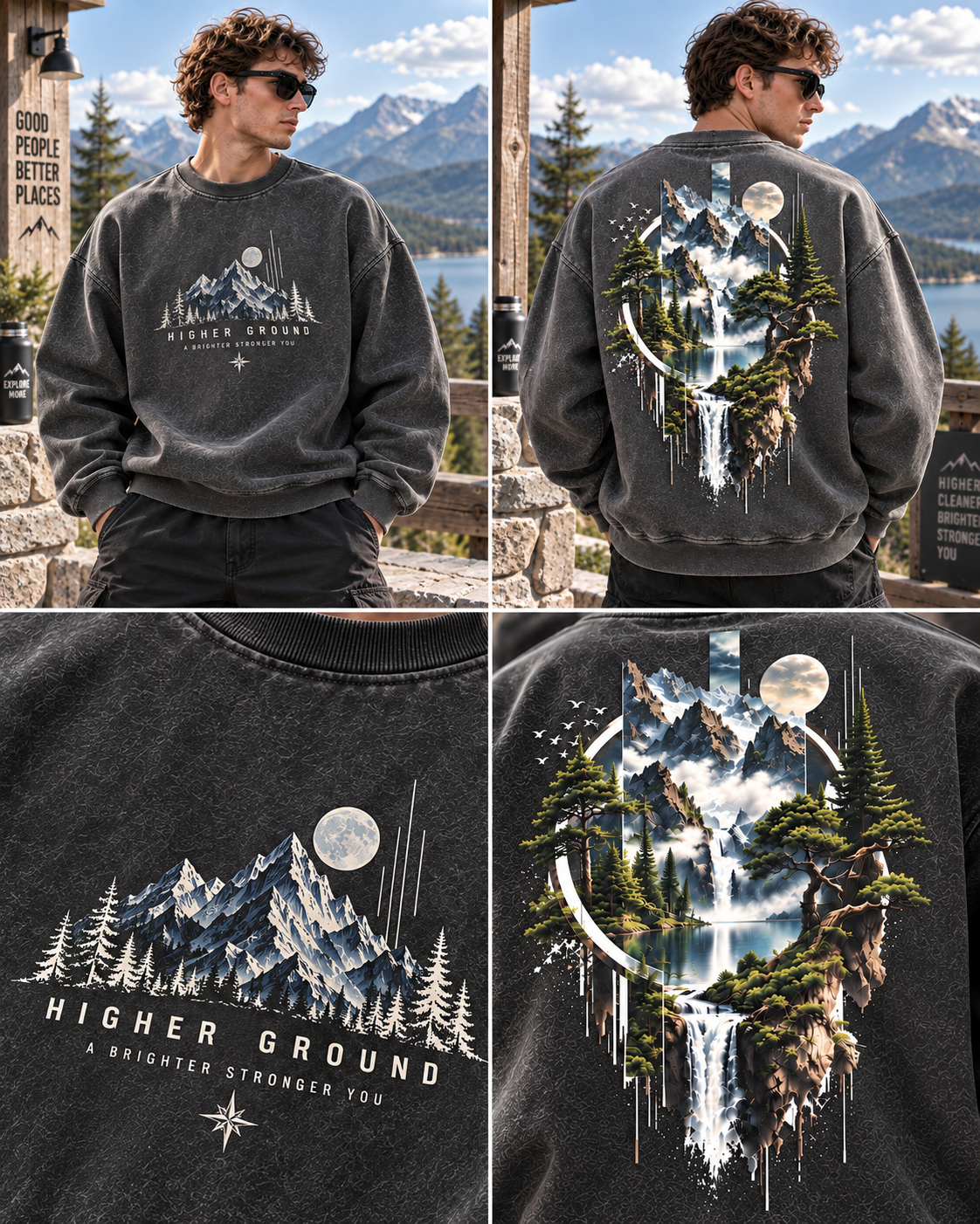 Higher Ground Mountain Vintage Sweatshirt