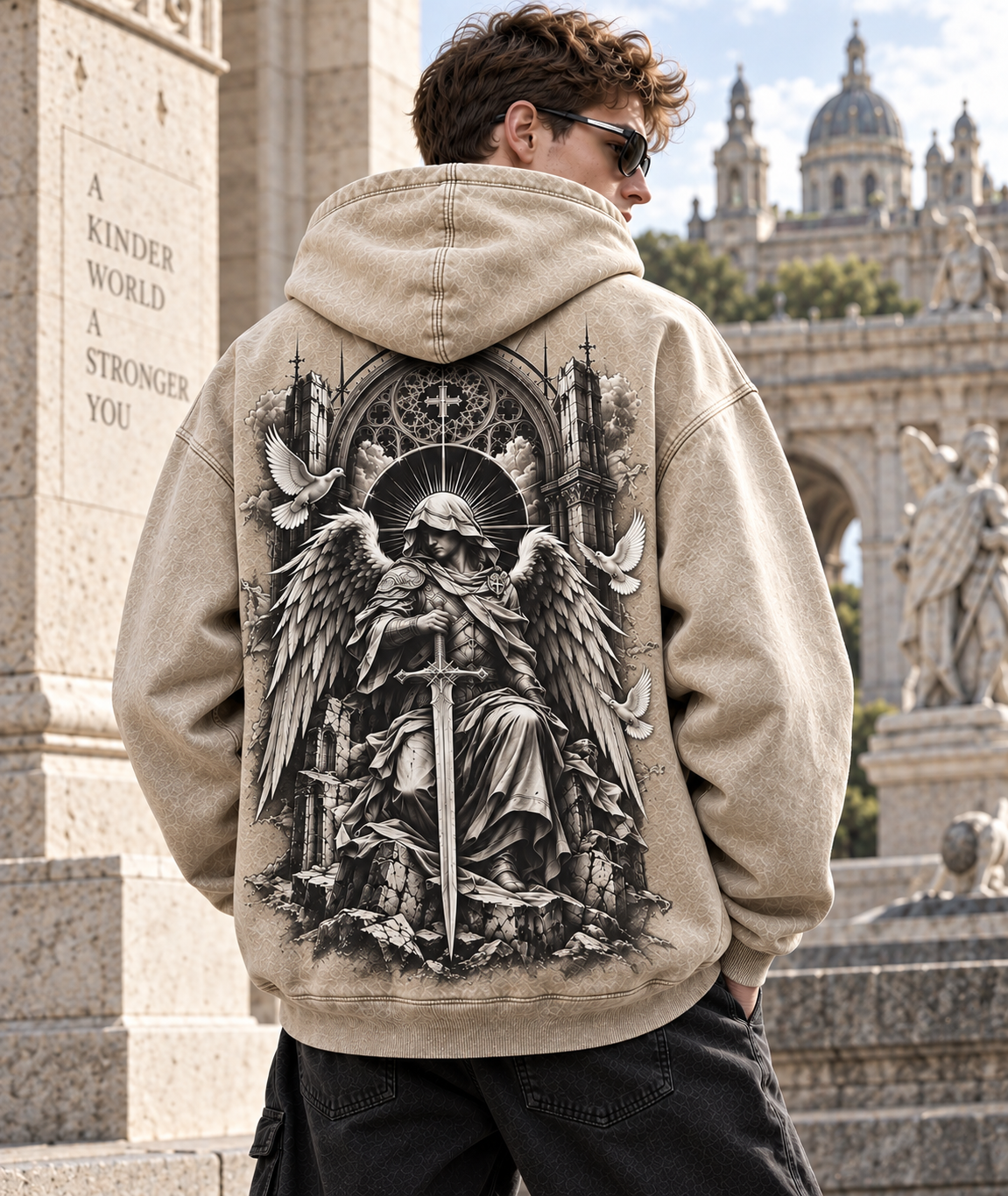 Gothic Guardian Oversized Hoodie