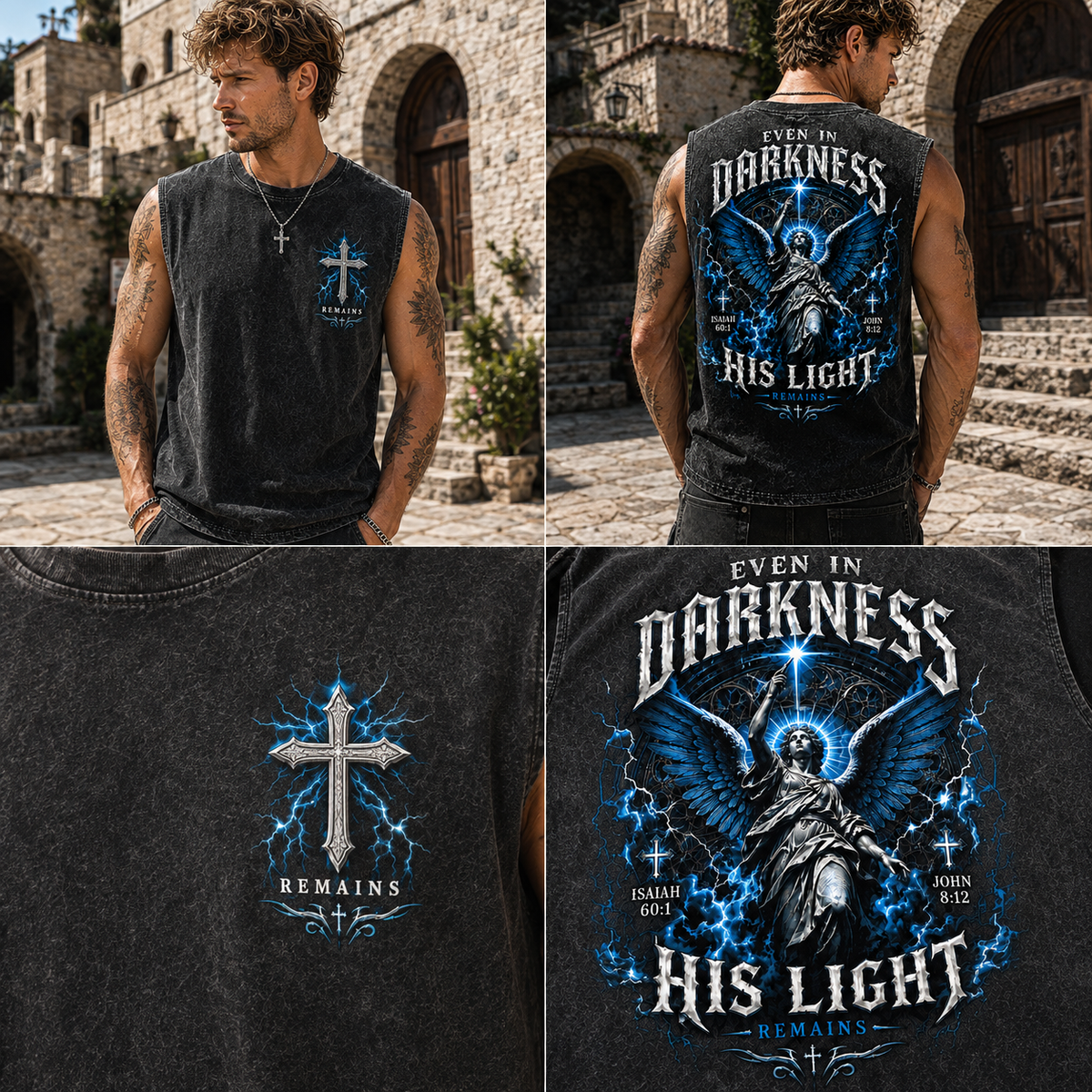 Even in Darkness – Gothic Angel Washed Tee