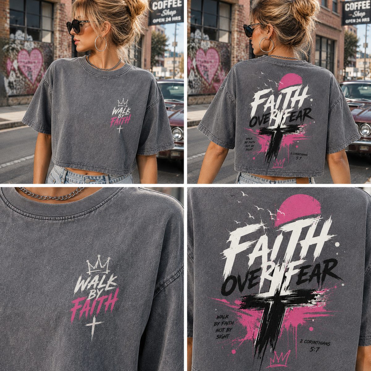 Faith Over Fear – Vintage Faith Crop Tee
