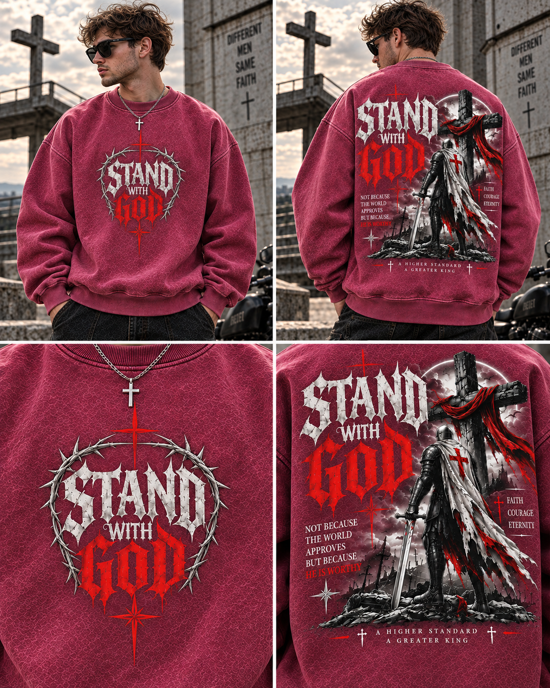 Stand With God – Vintage Faith Sweatshirt