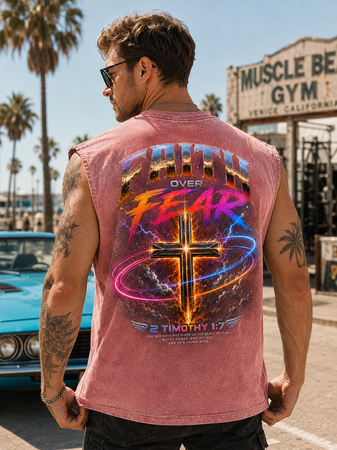 Faith Over Fear Vintage Washed Tank