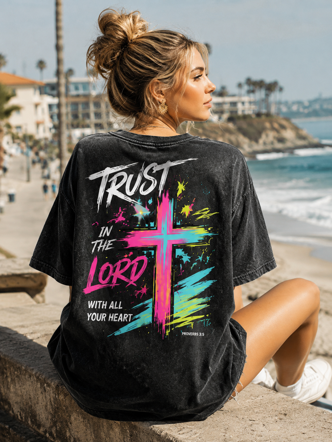 Trust in the Lord Graphic Tee – Vintage Washed Black