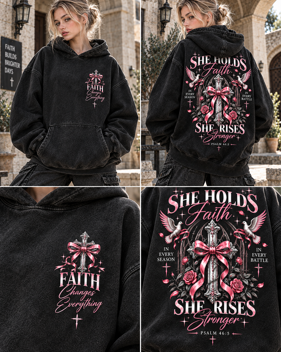 She Walks With God – Vintage Faith Hoodie