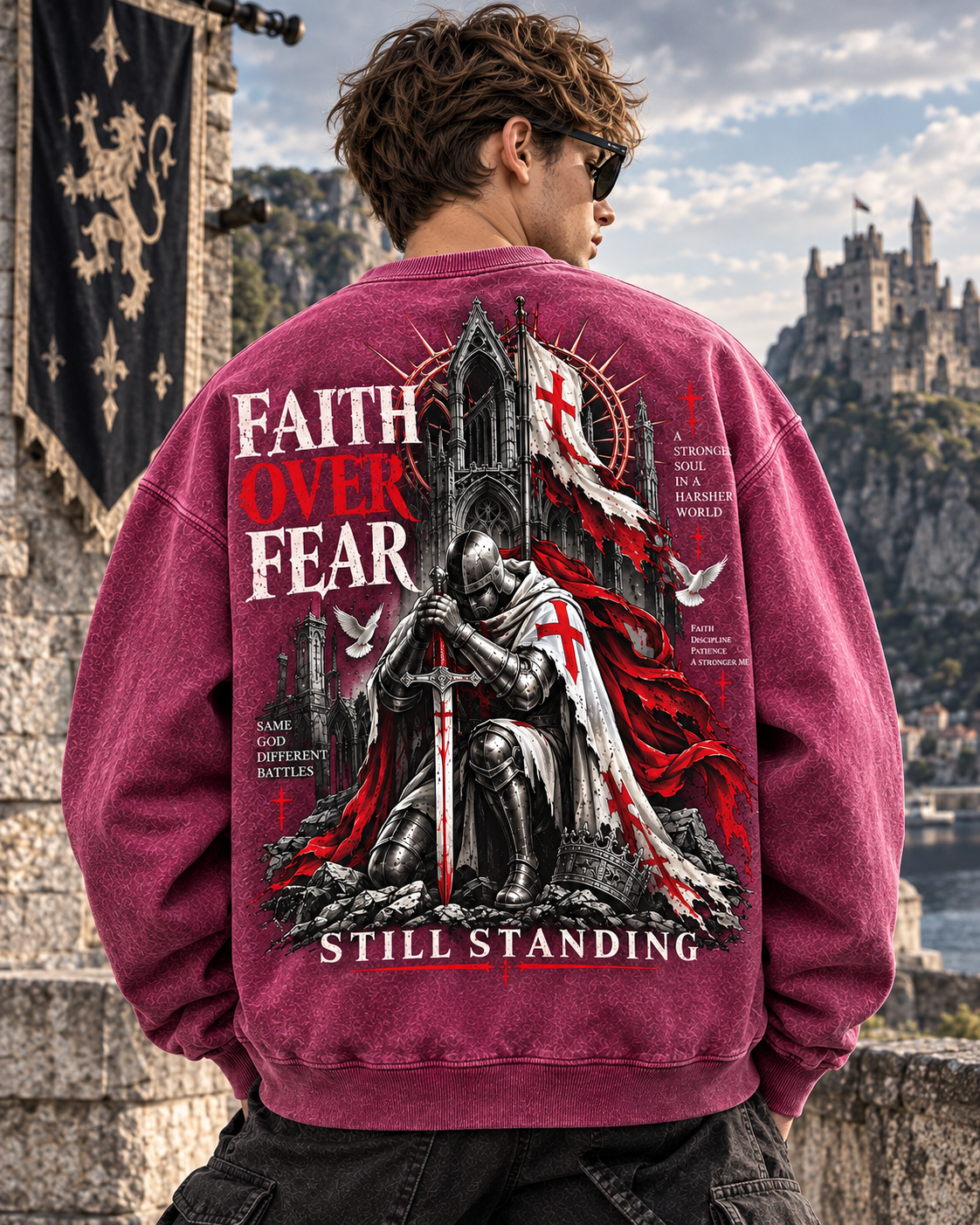 Faith Over Fear – Still Standing Vintage Sweatshirt