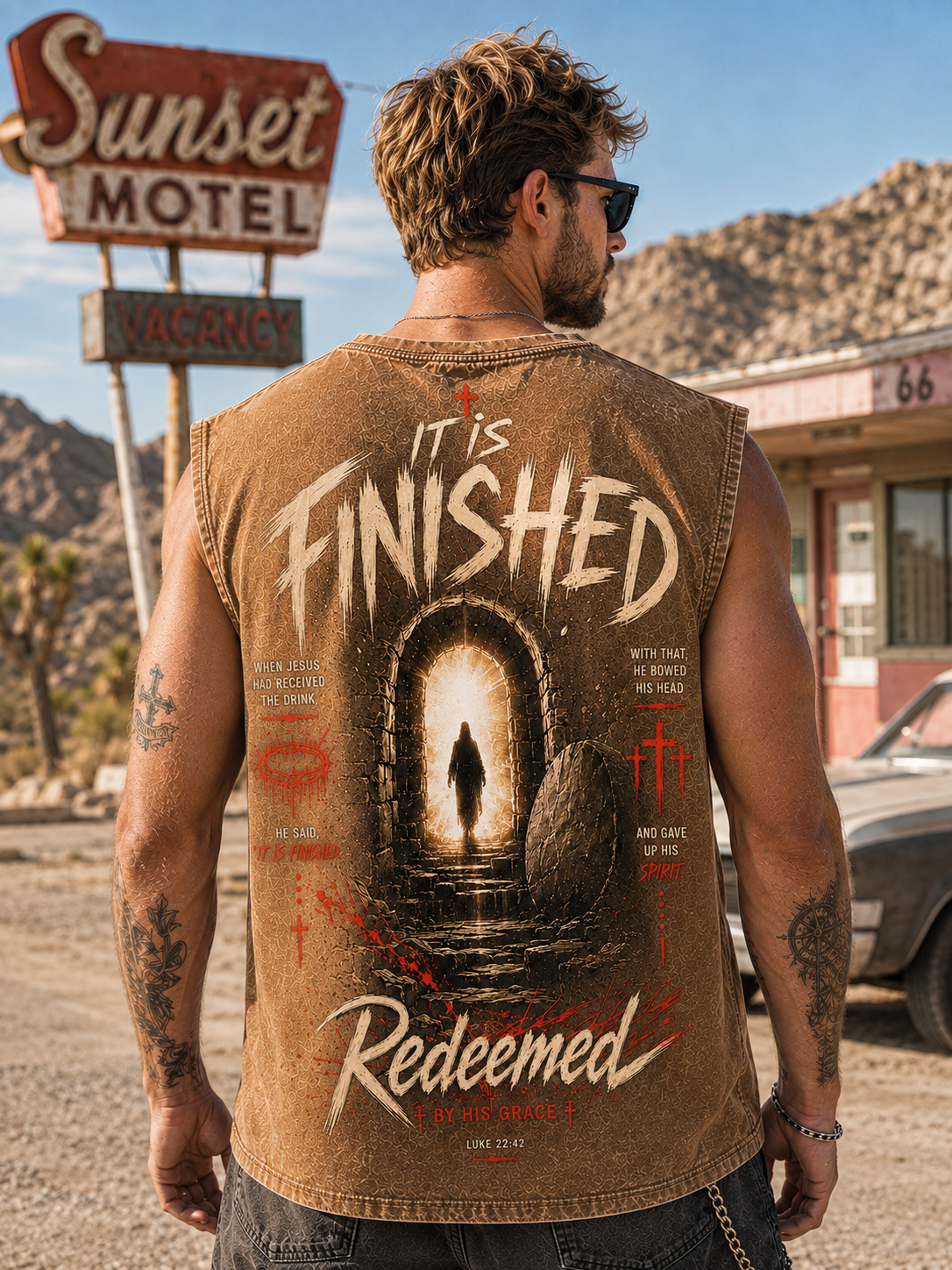 Redeemed by His Grace – Vintage Washed Black Tee