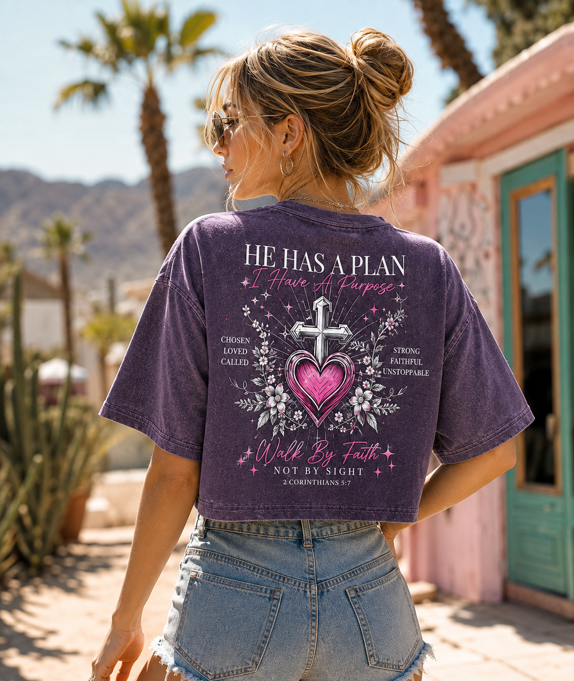 Faith Over Fear – He Has a Plan Crop Top