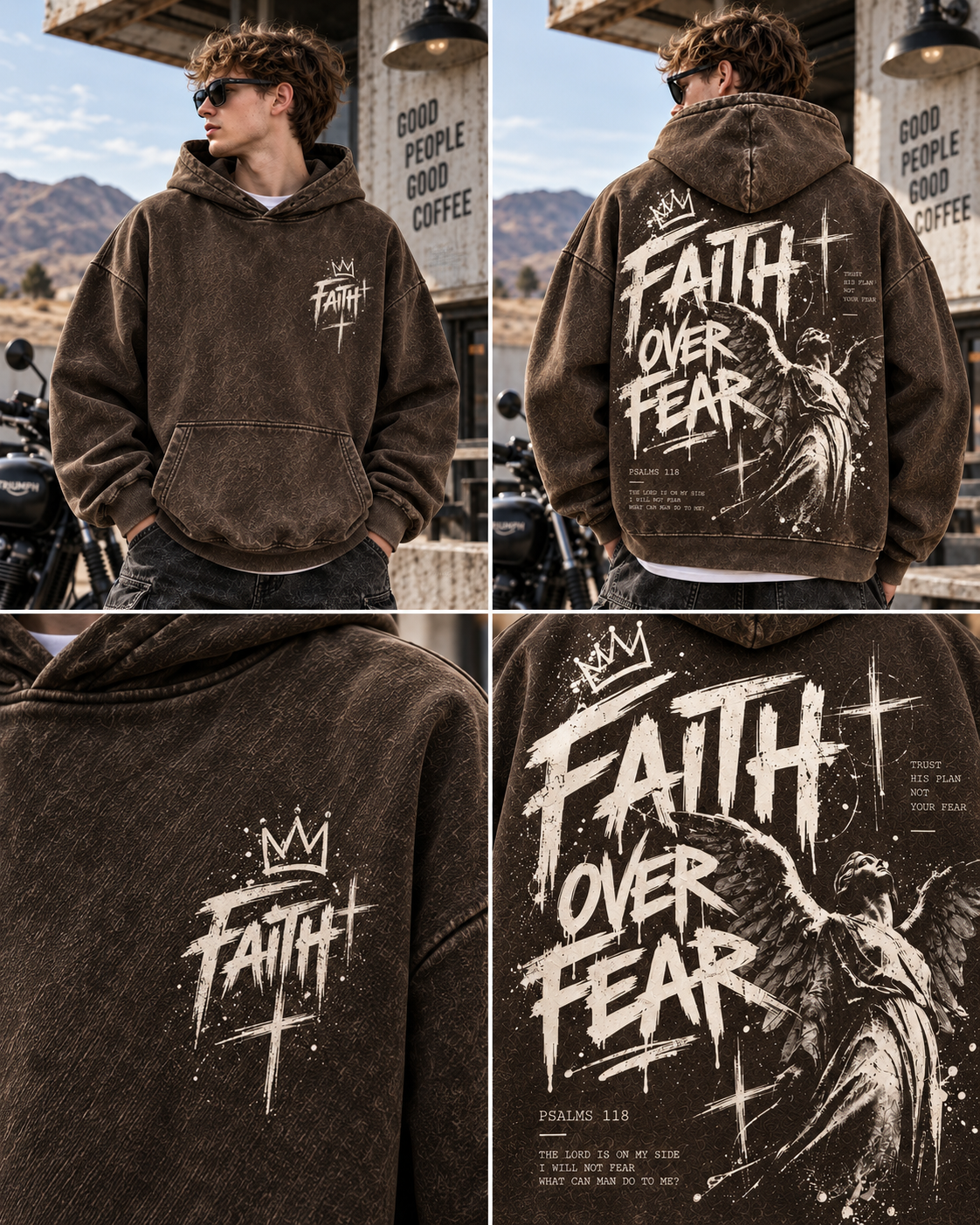 Faith Over Fear – Vintage Wash Hoodie