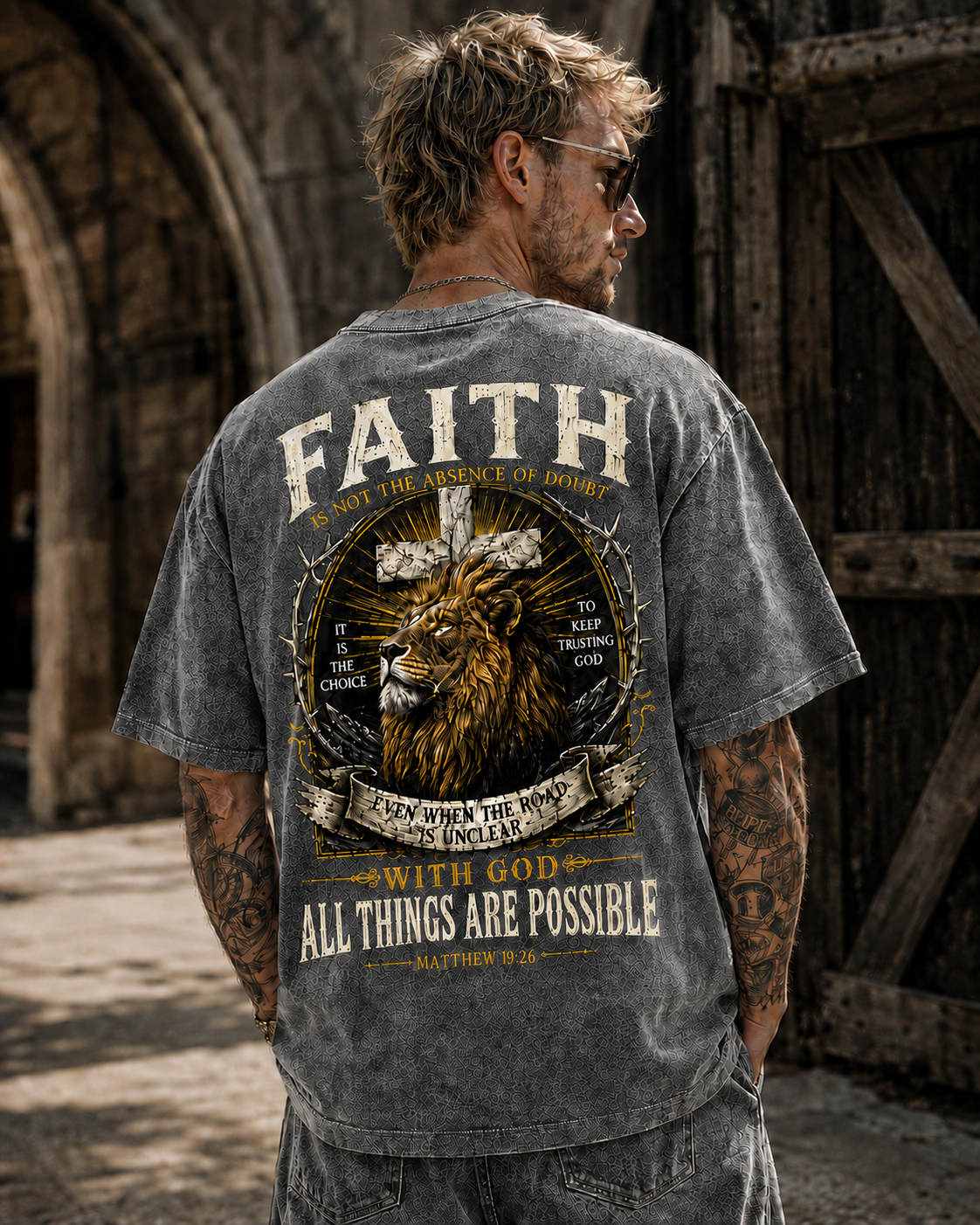 Faith Lion Cross T-Shirt