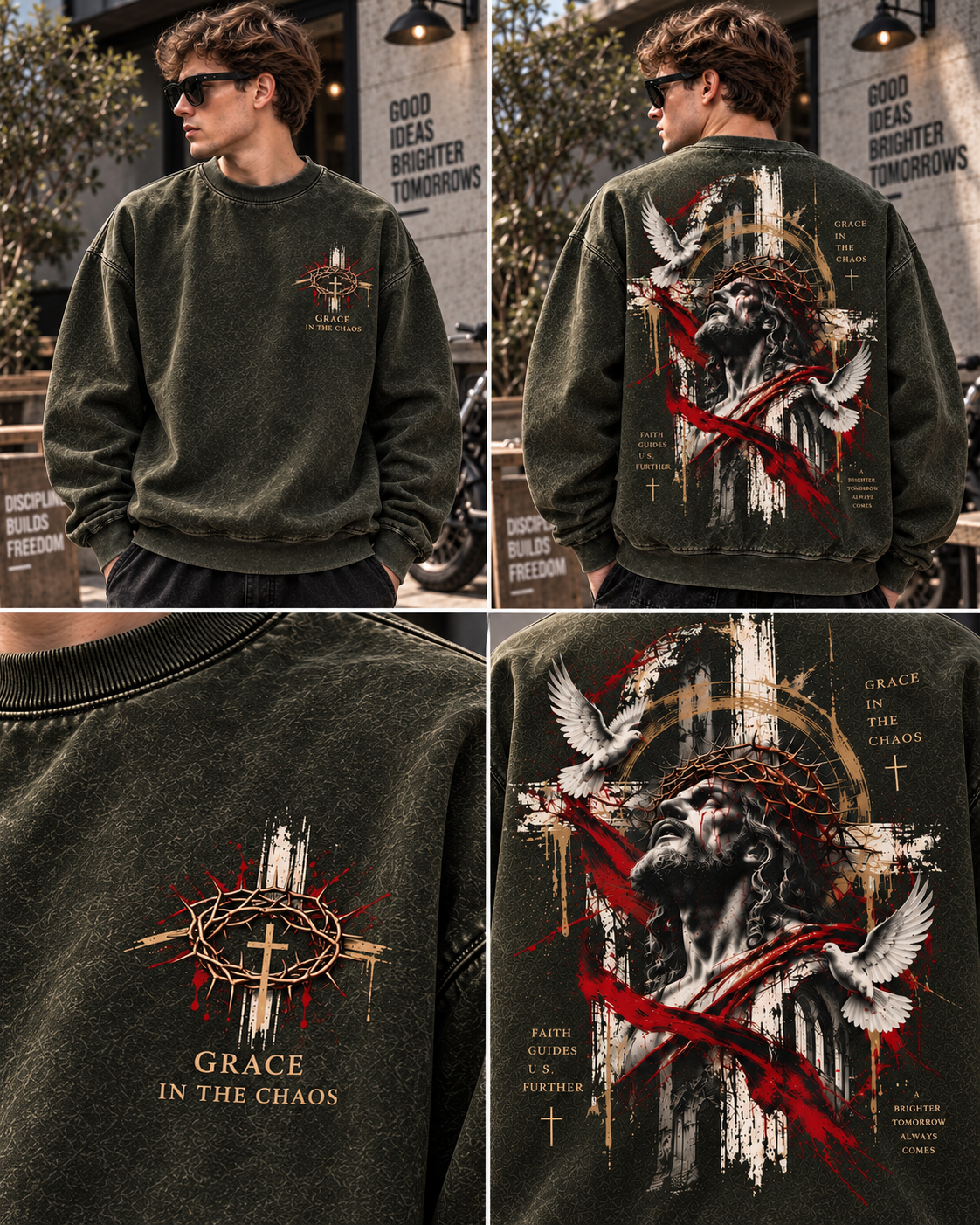 Grace in the Chaos – Vintage Faith Sweatshirt