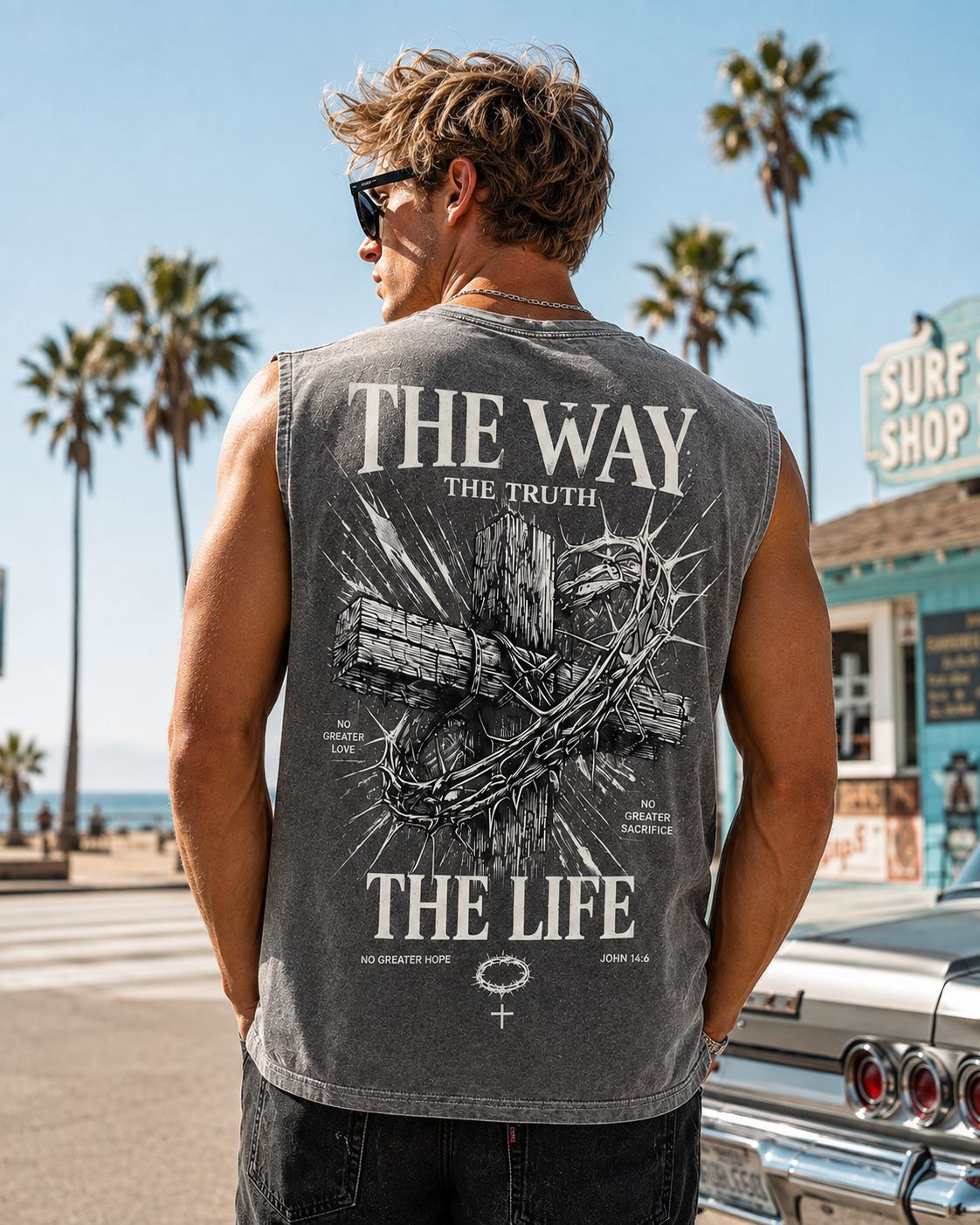 Washed Black “The Way, The Truth, The Life” Tank Top
