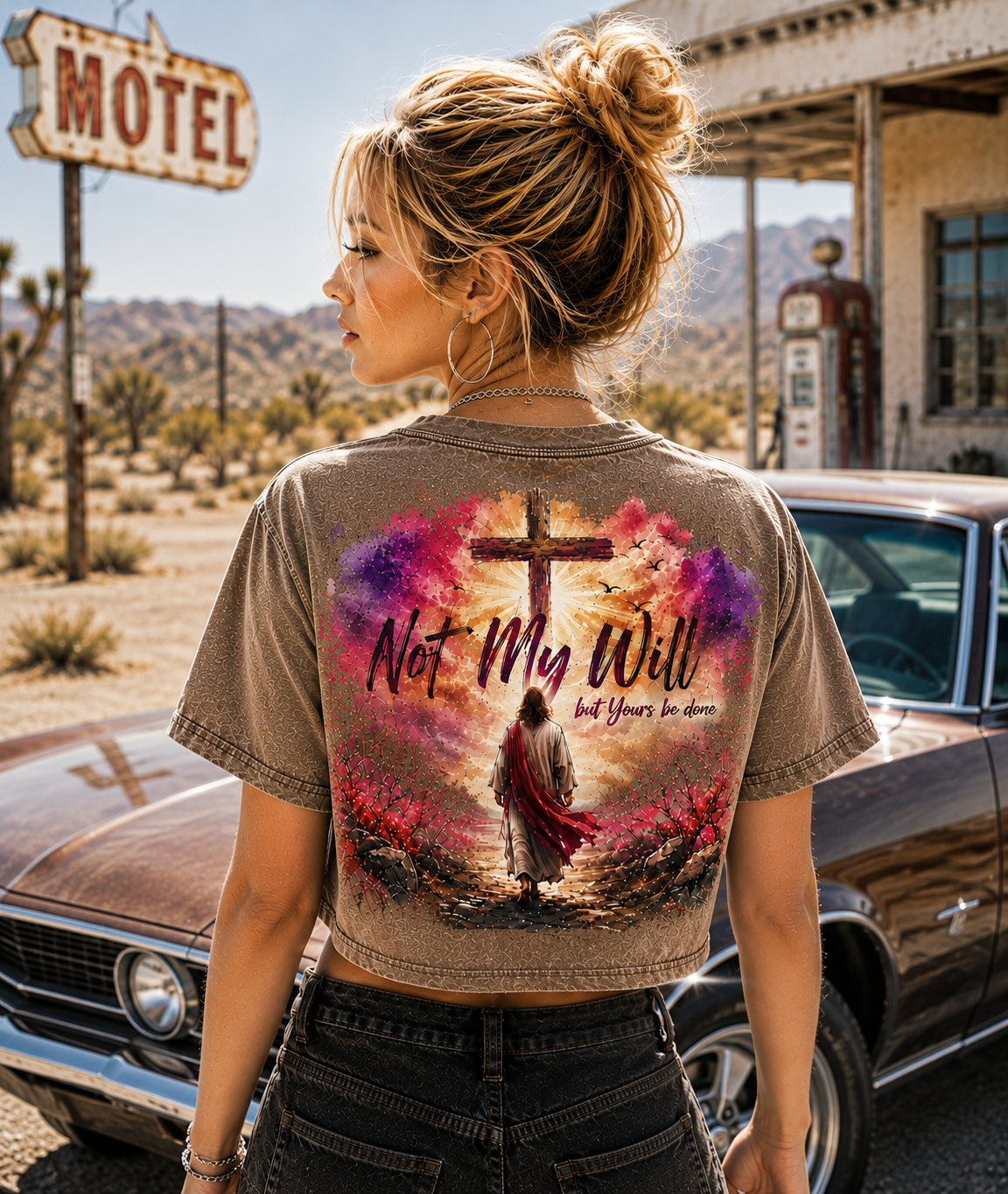 Not My Will – Faith Vintage Crop Top