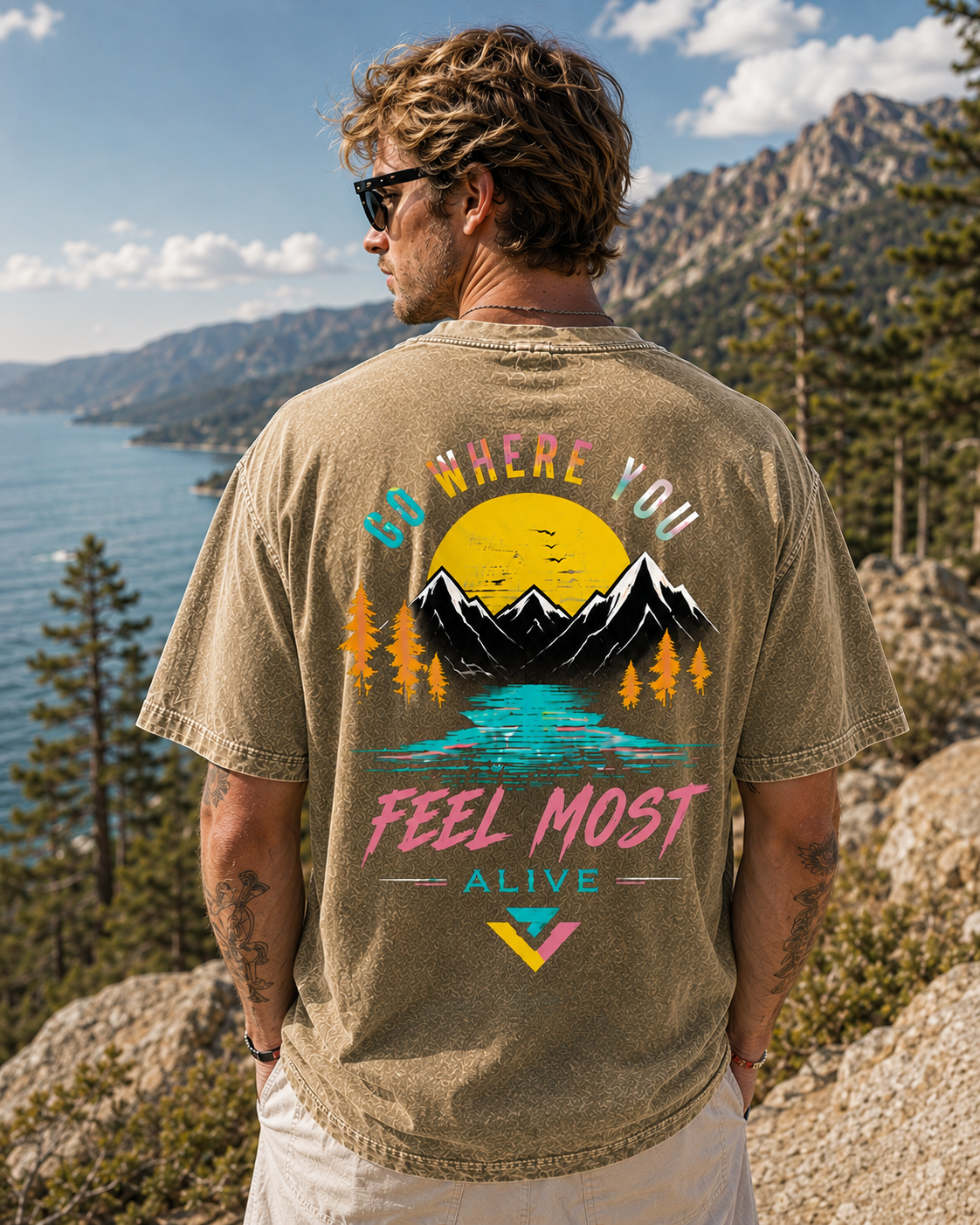 Vintage Mountain Adventure T-Shirt – Go Where You Feel Most Alive