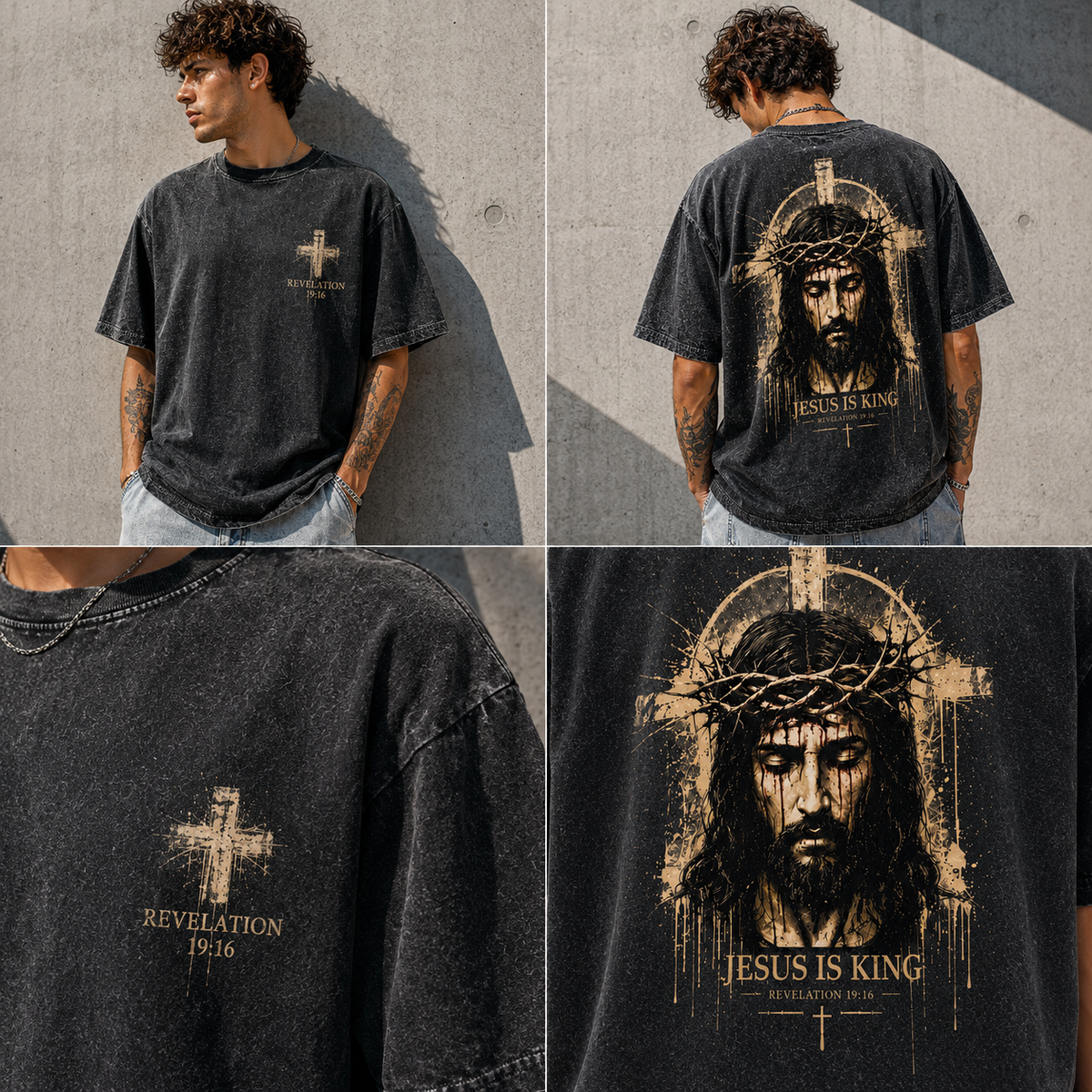 Jesus Is King – Vintage Olive Tee