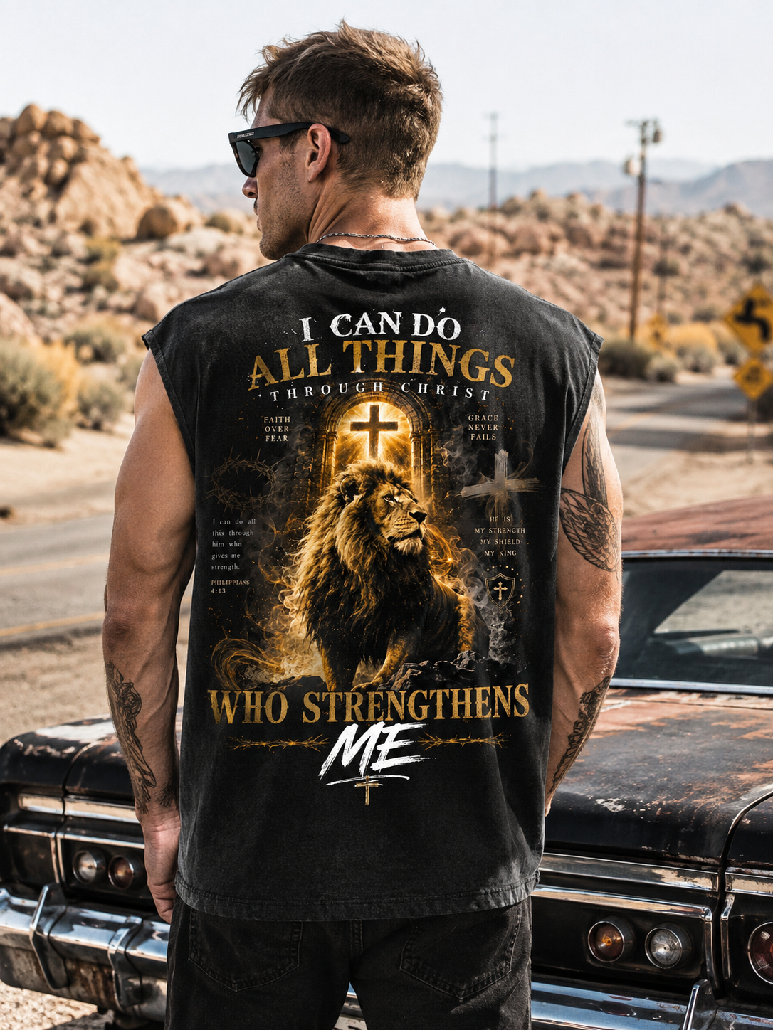 Faith Over Fear Lion Tank