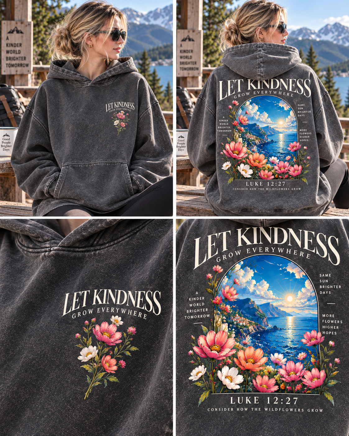 LET KINDNESS GROW Hoodie – Vintage Floral