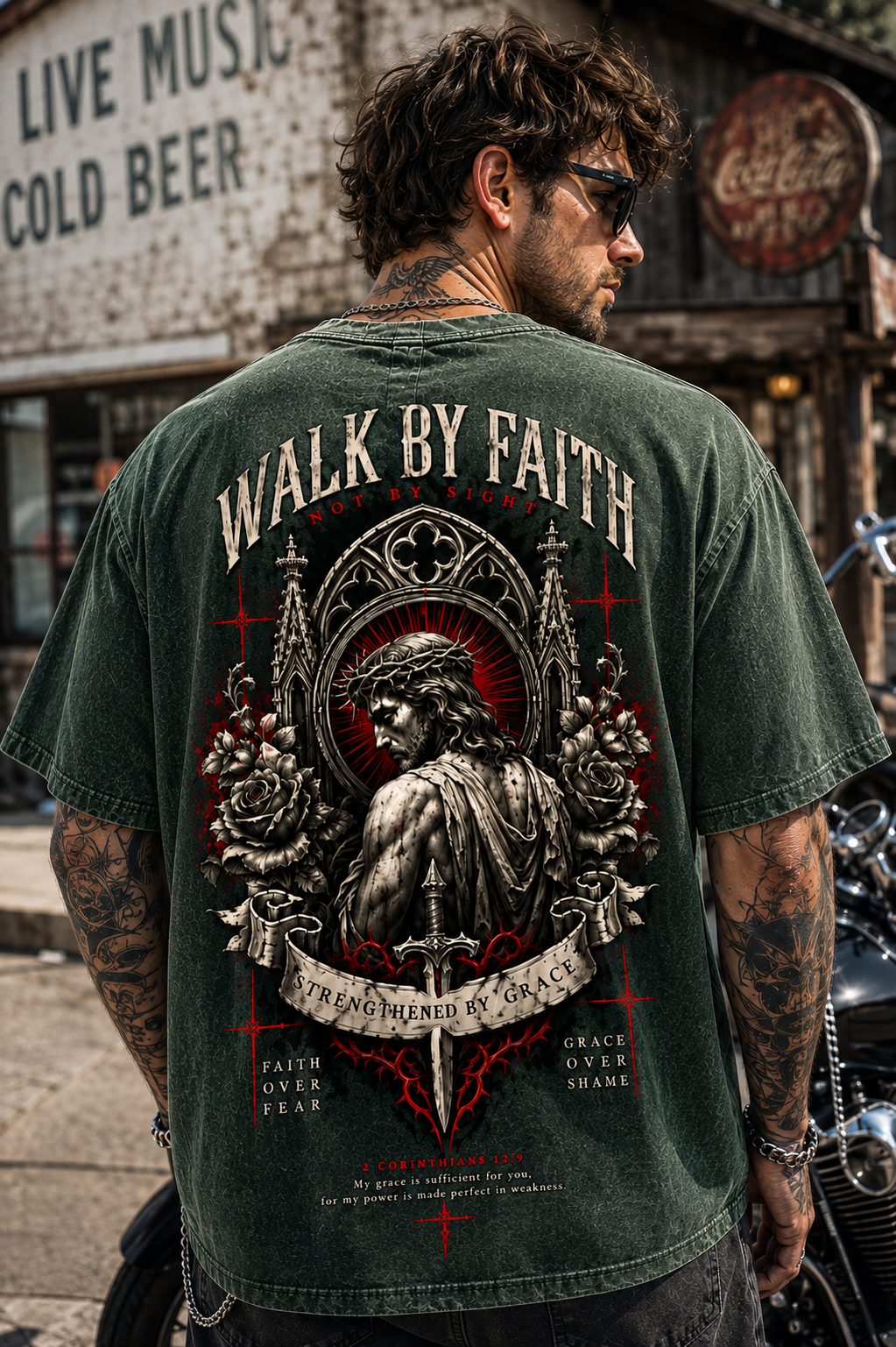 Walk By Faith Vintage Gothic T-Shirt