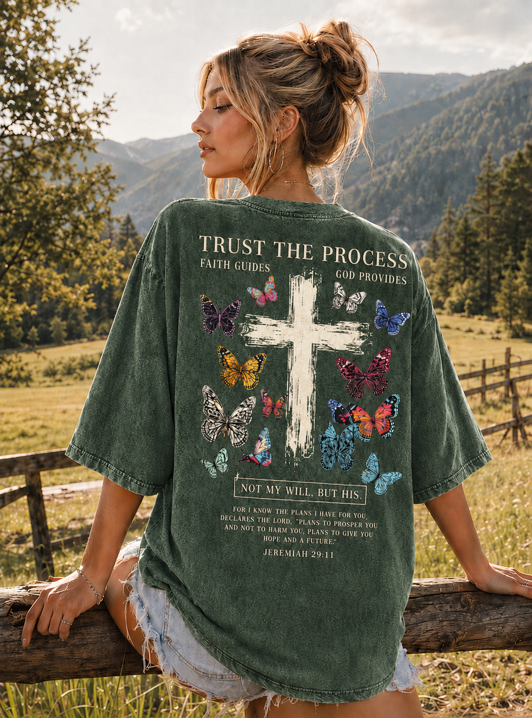 Trust The Process Butterfly Cross Tee