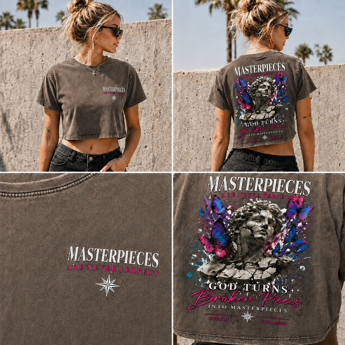 Masterpieces Broken Pieces – Vintage Faith Crop Top