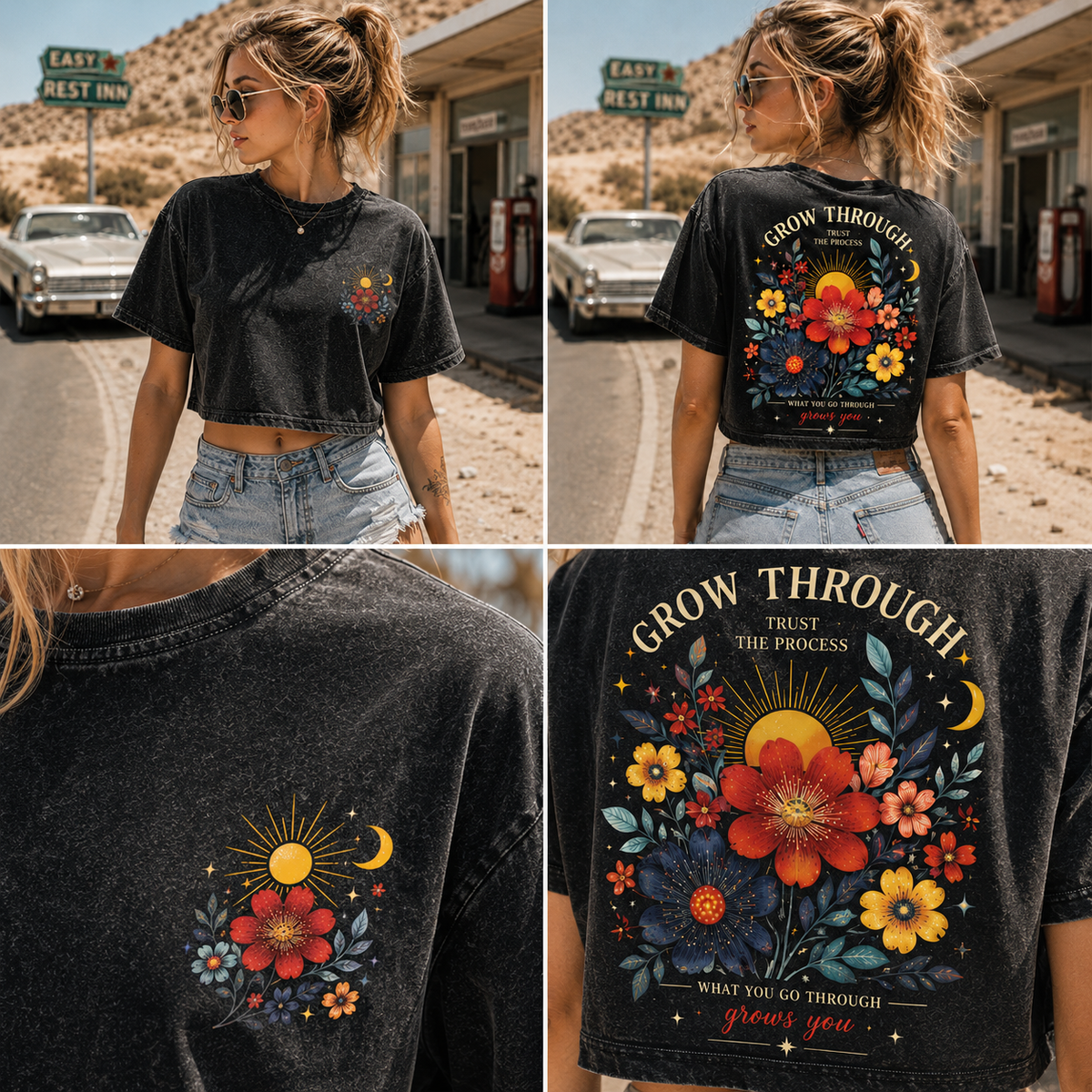 Grow Through Floral Crop Top