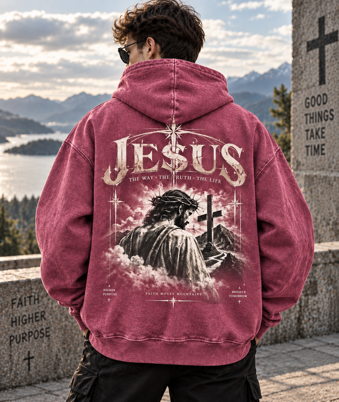 Jesus Faith Vintage Washed Hoodie