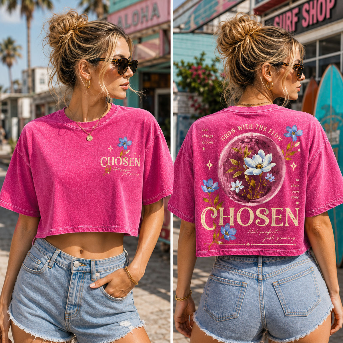 CHOSEN – Vintage Floral Crop Top