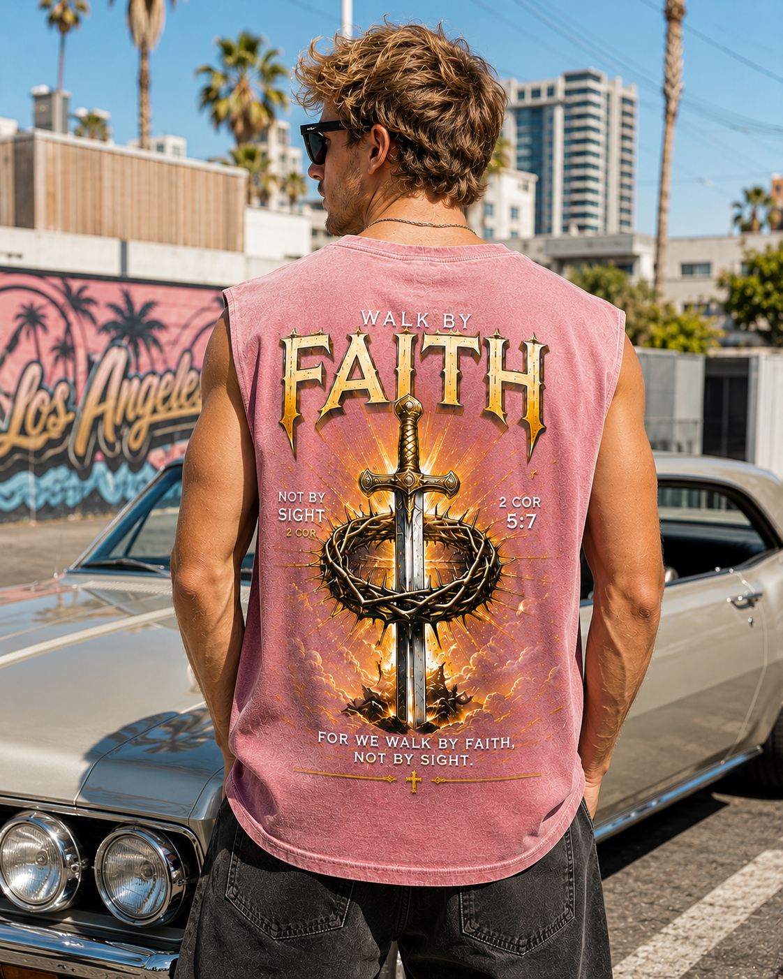 Walk By Faith – Vintage Cross Graphic Tank
