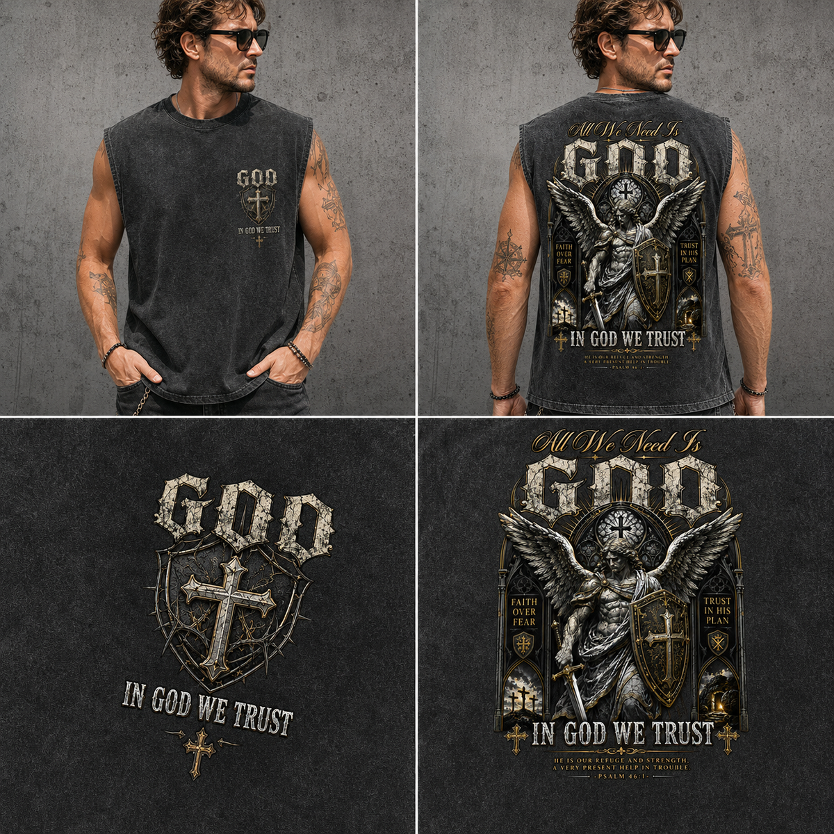 God In Us – Faith Over Fear Washed Tank