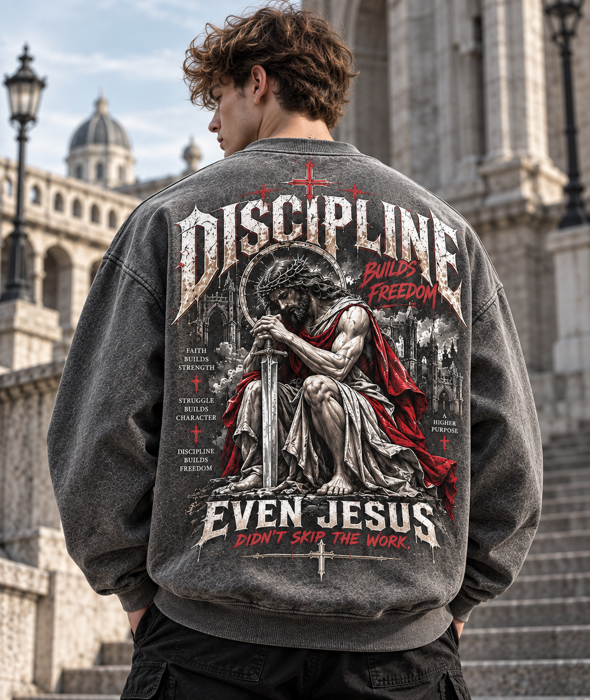 Discipline Builds Freedom – Vintage Gothic Sweatshirt
