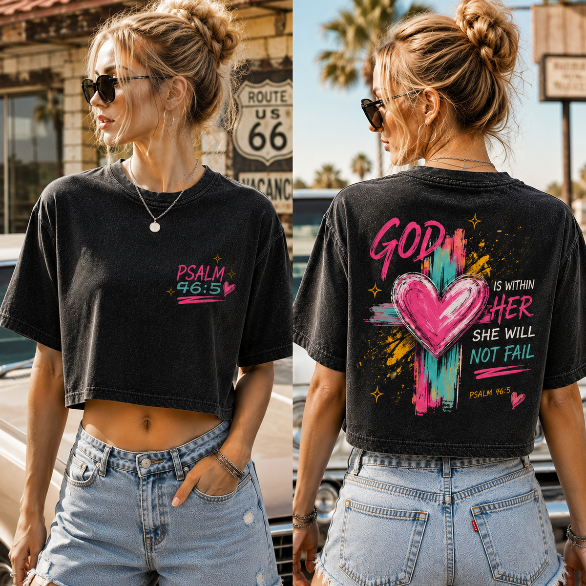 God Is Within Her – Vintage Faith Crop Top