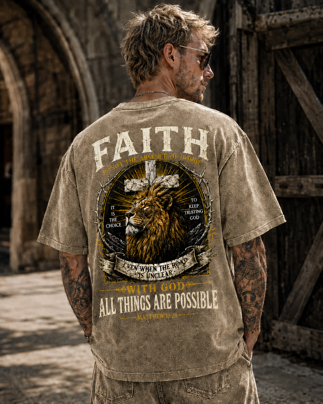 Faith Lion Cross T-Shirt