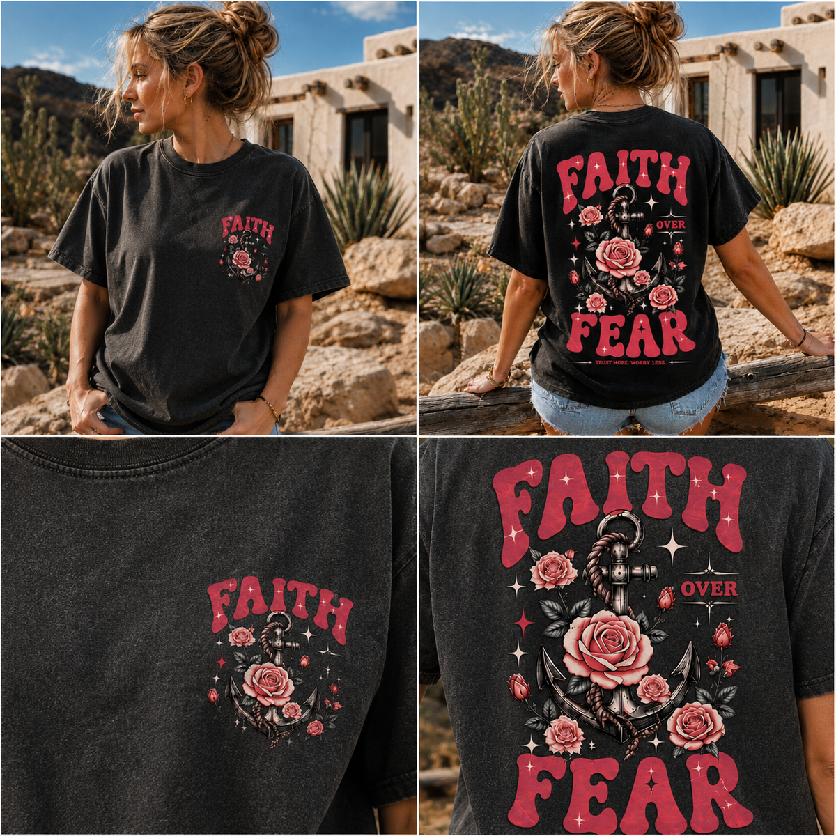 Faith Over Fear Vintage Washed T-Shirt