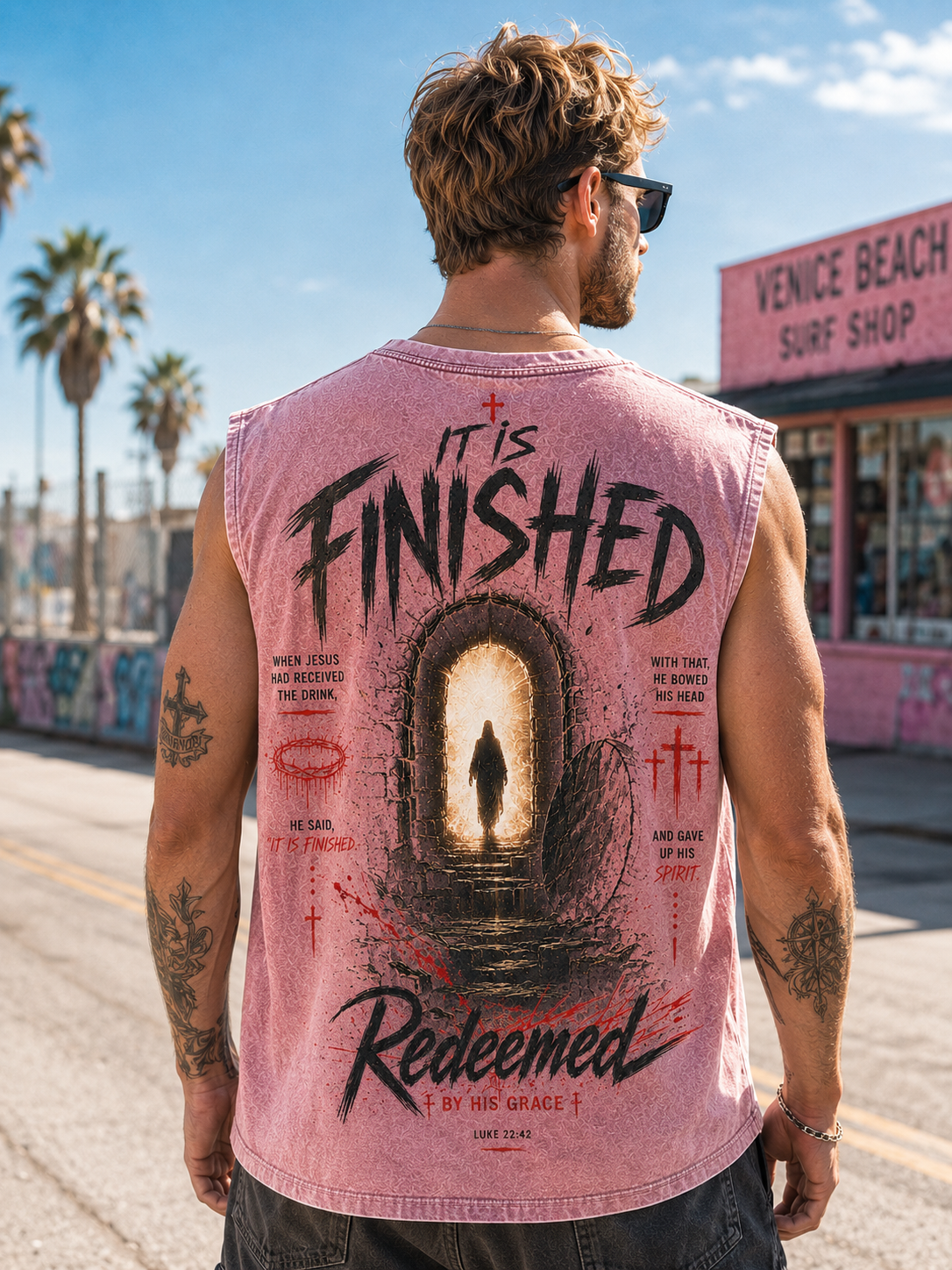 Redeemed by His Grace – Vintage Washed Black Tee