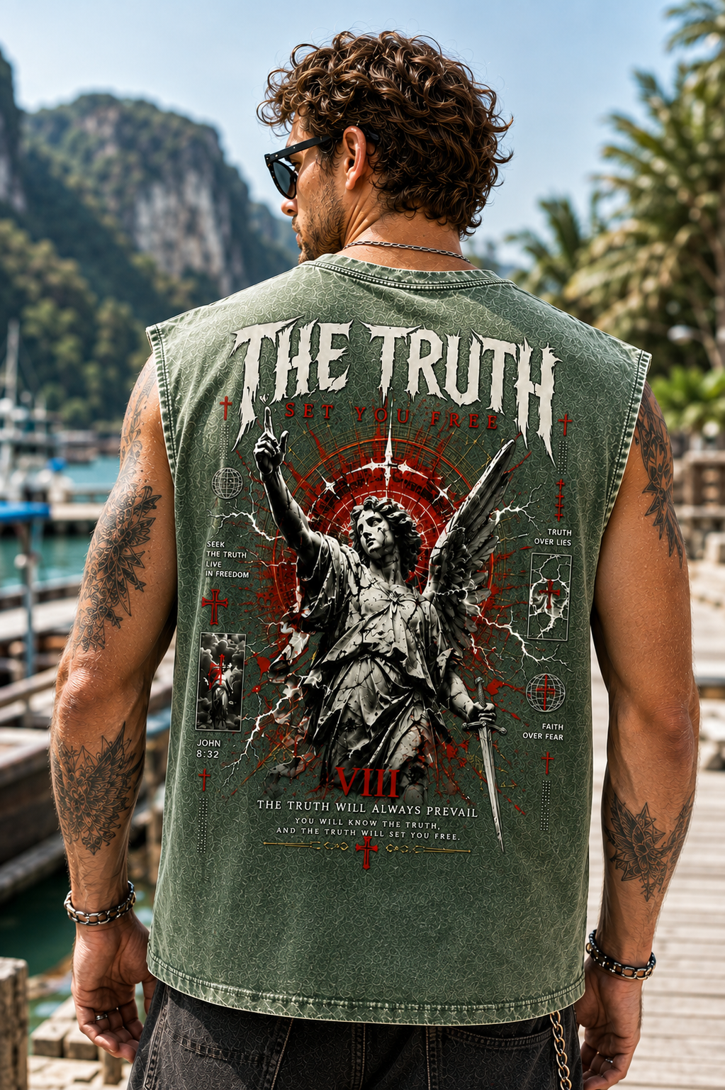 Truth Angel Graphic Sleeveless Tee