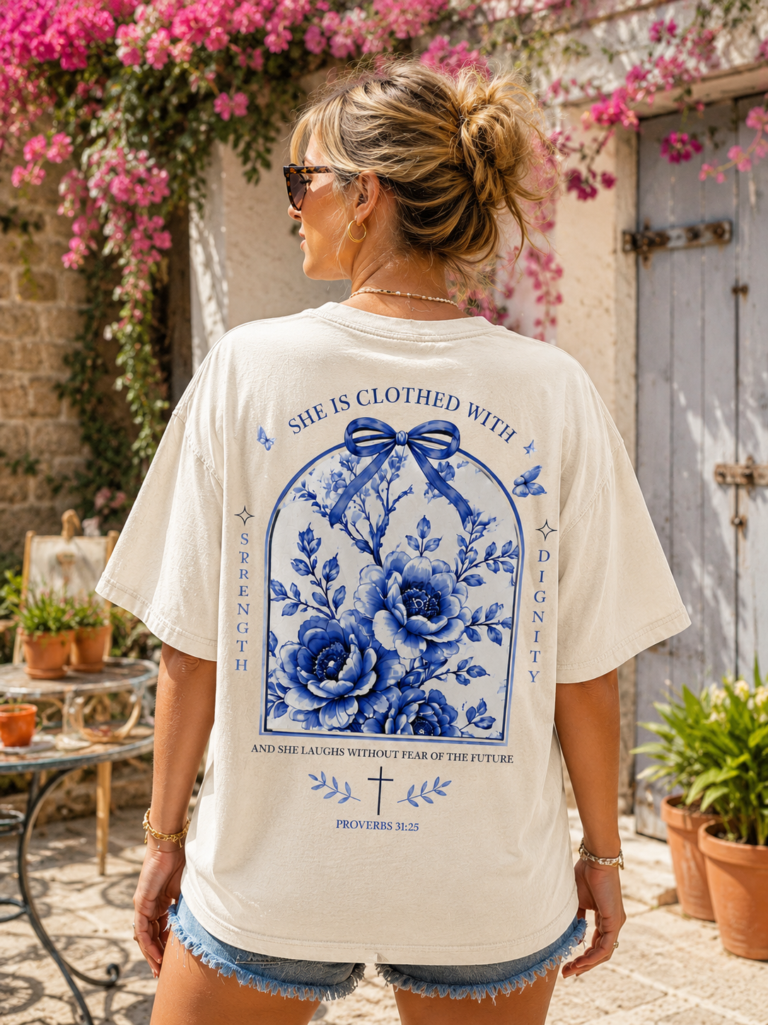 Grace & Strength Vintage Floral Tee