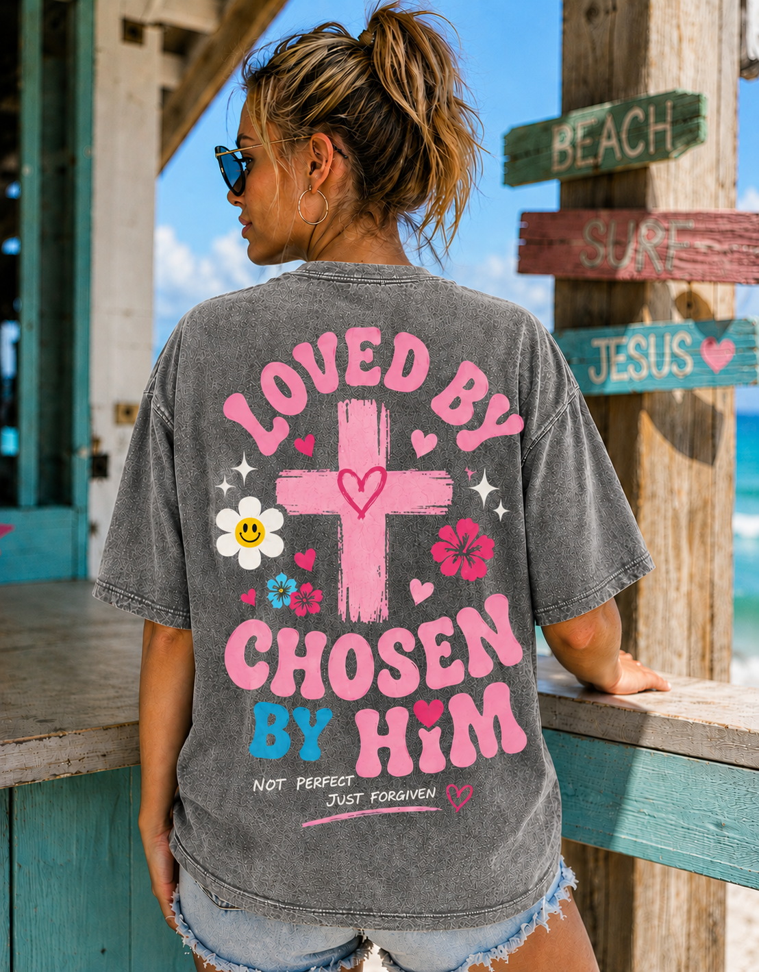 Loved By Jesus – Vintage Christian Graphic Tee