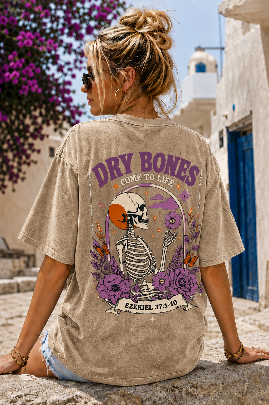 Washed Vintage “Dry Bones” Graphic Tee